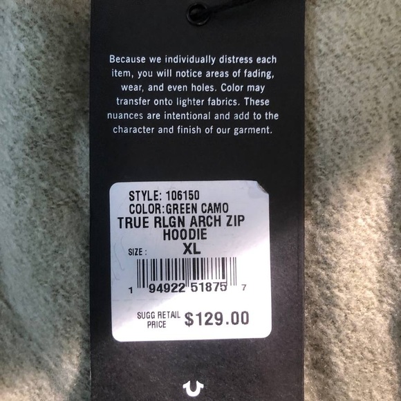 True religion vintage Zip up hoodie camouflage - Picture 3 of 4